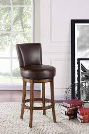 Armen Living Lc4044baka26 Boston 26 Counter Height Swivel Barstool In Kahlua Faux Leather And Chestnut Wood Finish Wood Bar Stools Bar Stools Swivel Bar Stools