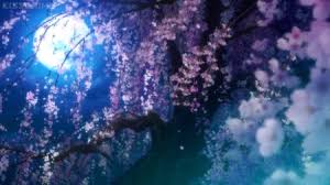 Reflection, pond, dusk, evening, blossom, night, spring night. Blooming Other Anime Background Wallpapers On Desktop Nexus Image 1940170