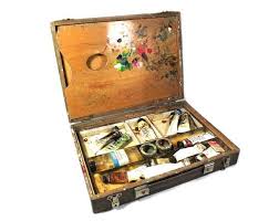 Vintage Artists Box With Contents Art Box Wooden Art Box Etsy Wooden Art Box Art Tools Box Gifts For Art Lovers