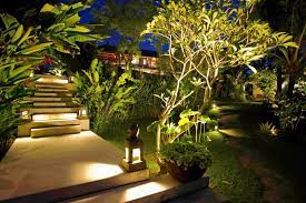 Lit Up Garden Balinese Garden Garden Landscape Design Landscape Lighting