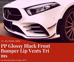 7pcs Set Pp Glossy Black Front Bumper Lip Vents Trims For Mercedes Benz A Class W177 2019 Benz A Class Mercedes Benz Benz