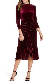 Eliza J Ruched Velvet Dress Nordstrom Velvet Dress Velvet Party Dress Velvet Fashion