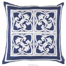 Create decorative pillows to complement your sofa or chairs. Lili Alessandra Navy Linen With White Pillows And Throw