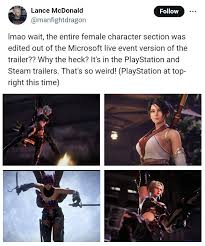 Entire cast of female characters & their gameplay section was removed from  Xbox version of Ninja gaiden 2 trailer. What is this censorship? :  rKotakuInAction