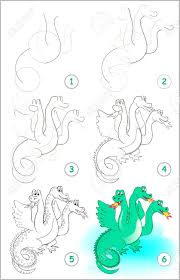 My daughter catherine has taught herself homeschool art. Page Shows How To Learn Step By Step To Draw A Cute Dragon Developing Royalty Free Cliparts Vectors And Stock Illustration Image 104787946