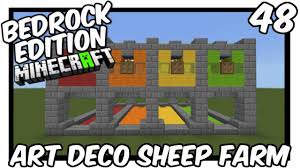Upright Art Deco Sheep Farm Bedrock Edition Art Deco Sheep Farm Minecraft Blueprints