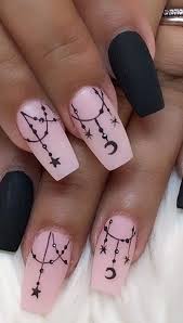 Heavenly Nail Art Design With Stars And Moons Boho Nails Acrylic Nail Shapes Nails See more ideas about nail designs, cute nails, pretty nails.