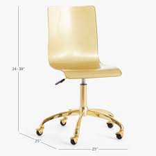Luxmod gold office chair in white leather, mid back office chair with armrest, white and gold ergonomic desk chair for back support, modern executive chair white and gold，gold swivel office chair. Gold Glitter Acrylic Swivel Desk Chair Pottery Barn Teen