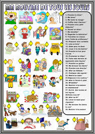 Mes Routines Journalieres Association Daily Routine Worksheet Daily Routine Routine