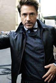 Robert Downey Jr With A Fall Business Casual Combo With A Black Leather Jacket Gray Crewneck Sweatsh Rober Downey Jr Robert Downey Jr Robert Downey Jr Iron Man