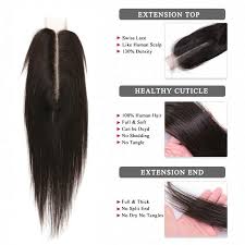 2 6 Brazilian Straight Hair Closure With Baby Hair Middle Part Swiss Lace Remy Human Hair Natural Color Free Shipping Human Hair Straight Human Hair Silky Hair