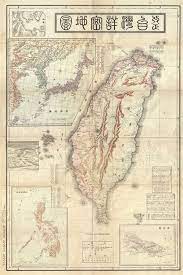 1896 meiji 29 japanese map of taiwan china map map cartography