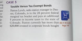 Solved Red Ase Sal Case 5 Ing Taxable Versus Tax Exempt