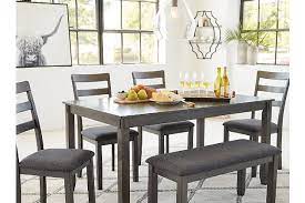Sold and shipped by costway. Bridson Dining Table And Chairs With Bench Set Of 6 Ashley Furniture Homestore