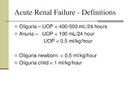 Acute renal failure after methylene blue infusion in a dog. Anuria Definition