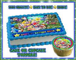 Come see our unique cake gifts! Super Mario Party 9 Birthday Cake Topper Edible Picture Sugar Paper Cupcakes Ebay
