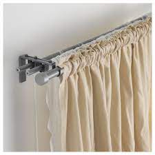 Racka Curtain Rod Silver Color 83 152 210 385 Cm Ikea Double Rod Curtains Ikea Curtain Rods Curtain Rods