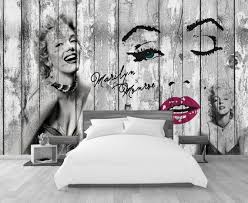 Marilyn Monroe Photo Wallpapers Retro Wood Wall Mural Vintage Wood Background Marilyn Monroe Living Room Bedroom Wallpaper Bedroom Photo Wallpaper Wall Murals