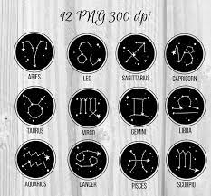 12 Png Zodiac Constellation Badges Zodiac Signs Labels Etsy Zodiac Constellations Zodiac Tattoos Constellations