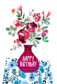 Free Birthday Cards For Women Violet And Vase Birthday Card Free Greetings Island Free Birthday Card Birthday Card Printable Birthday Cards For Women