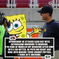 15) on remembering lamichael james contributed to his final defeat as a college coach ( 49ers.com ): Sportscenter On Twitter Jim Harbaugh Is All About Spongebob