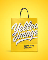 Download Glossy Shopping Bag W Rope Handles Mockup In Bag Sack Mockups On Yellow Images Object Mockups PSD Mockup Templates