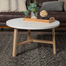 Save $ 12.69 (6 %) limit 3 per order. Walker Edison Furniture Company 30 In White Light Oak Medium Round Faux Marble Coffee Table Hdf30emctlo The Home Depot