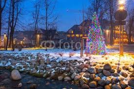 City center of zakopane is the main shopping area with pedestrian promenade in tatra mountains. Christmas Tree Lights In The Park Zakopane Poland 74839207 Poster 90 X 60 Cm Amazon Co Uk Kitchen Home