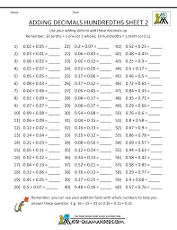 Decimal Math Worksheets Addition Math Worksheets Free Printable Math Worksheets Free Math Worksheets