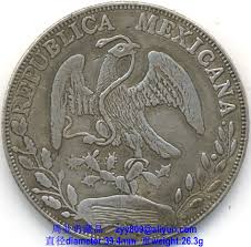 1882 Mexican Eagle Silver Peso Coin Obverse Republica