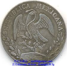 1882 mexican eagle silver peso coin obverse republica