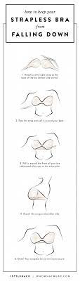 An Easy Trick To Keep Your Strapless Bra From Falling Down Bra Hacks Strapless Bra Hacks Strapless Bra