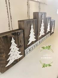 Christmas Wood Block Set Primitive Holiday Woodland Xmas Etsy Christmas Wood Crafts Woodland Christmas Decor Christmas Decorations Rustic