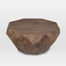 48l x 24w x 20h. Reclaimed Wood Faceted Coffee Table