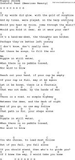 Song Lyrics With Guitar Chords For Ripple Guitar Chords Guitar Lessons For Beginners Acoustic Guitar Lessons