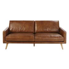 Canape 3 Places En Cuir Marron Cognac En 2020 Canape 3 Places Maison Du Monde Et Maison