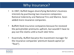 Berkshire hathaway's warren buffett addresses the concerns surrounding whether insurance policies with help alleviate the economic distress many businesses are experiencing as a result of the coronavirus pandemic. Warren Buffett Presentation