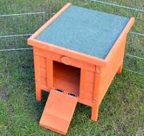 Cage Clapier Enclos lapin Extérieur en Bois Haute Qualité pour lapins 51,5  x 42 x 43 cm « 083 Mini maison »