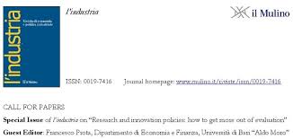 Dipartimento di economia università degli studi di perugia. Call For Papers Special Issue Of L Industria On Research And Innovation Policies How To Get More Out Of Evaluation By Francesco Prota Linkedin