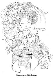 Japanese Coloring Books For Adults Coloring Books Coloring Book Art Colorful Drawings