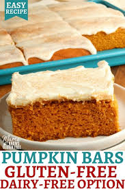 I tried this recipe for the first time for my family as my son is diabetic. Gluten Free Pumpkin Bars Dairy Free Option Mama Knows Gluten Free