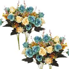 If navy is in your wedding color palette, blue viburnum. Buy Moomass Artificial Flowers 4 Bunches Of Artificial Roses 48 Small Roses Plastic Silk Flower Suitable For Plant Decoration Of Family Hotel Wedding Christmas Office Table Peacock Blue Online In Turkey B08d7b3zwm