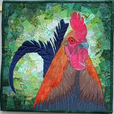 Birds Of A Feather Odyssey Quest Veronika Heiligenbrunner Rooster Art Quilt Patchwork Gilde Austria Bird Quilt Quilts Beautiful Quilts