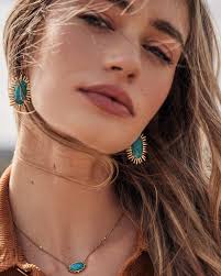 Kendra Scott Teal Necklace And Earrings NWT Kendra Scott Framed Kendall  Gold Large Drop Earrings In