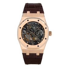 Audemars piguet royal oak frosted gold selfwinding chronograph white gold purple index dial audemars piguet royal oak tourbillon chronograph black ceramic skeleton index openworked. Audemars Piguet Royal Oak 15305or Skeleton Rose Gold Full Set Buy Pre Owned Audemars Piguet Watches