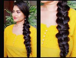 South Indian Fishtail Side Braid For Round Face Indian Hairstyles Hair Styles Round Face