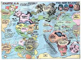 Dc Map For The World Of Tomorrow Jack Kirby Cartoon Map Comic Books