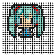 Hatsune Miku Kandi Pattern Perler Bead Templates Perler Bead Patterns Perler Bead Art