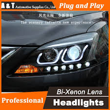 Auto Lighting Style Led Head Lamp For Nissan Sylphy Led Headlights 2012 2015 Drl H7 Hid Bi Xenon Lens Angel Eyes L Led Headlights Car Lights Cool Things To Buy
