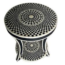 Side tables come in all shapes and sizes, but this blue bone inlay side table with curved legs might be the most unique. Modern Bone Inlay Bedside Table Size 40 40 45 Centimetre Id 21284958991